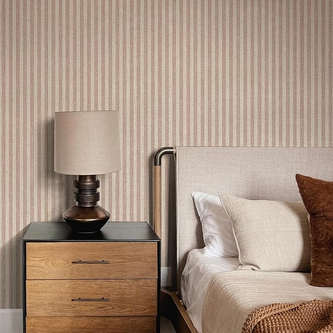 Tempaper x Charles Street Stripe Textured Removable Peel and Stick Wallpaper - Image 2