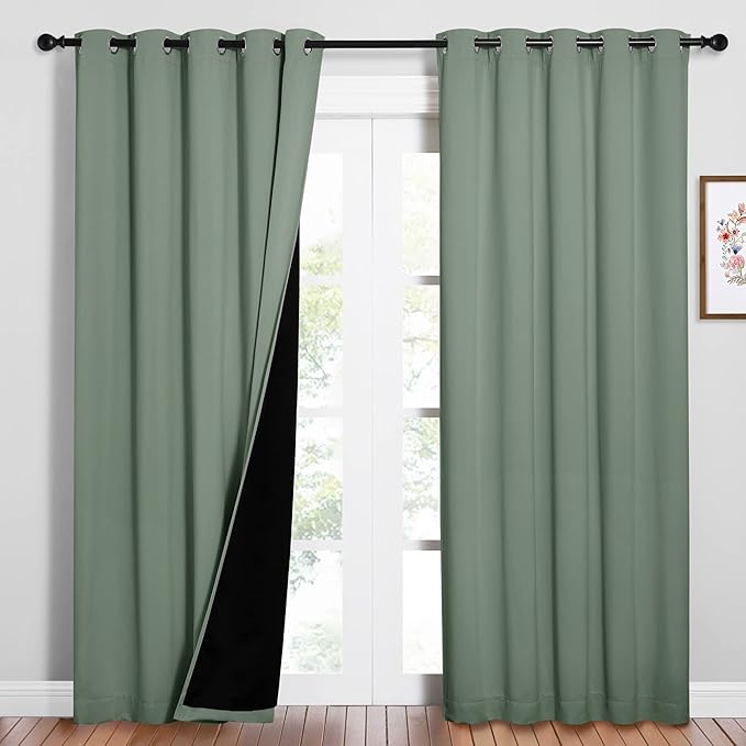 NICETOWN 100% Blackout Window Curtain Panels, Cold and Full Light Blocking by NICETOWN