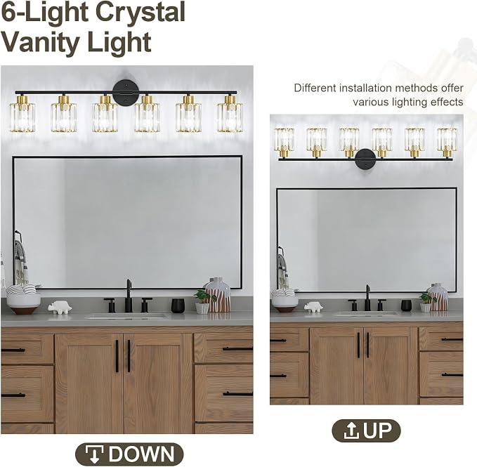 Crystal Bathroom Light Fixtures, Bathroom Lighting Fixtures Over Mirror - Image 5