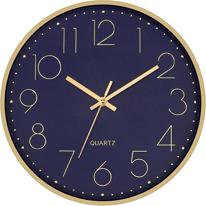 Foxtop Modern Wall Clock 12 Inch Silent Non-Ticking Battery Operated Round by Foxtop