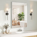 Koonmi Silver Rectangle Wall Mirror, 24x36 Inch Bathroom Mirror, Aluminum Frame by KOONMI