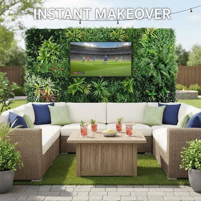 Artificial Plant Wall Panels, Faux Grass Ivy Privacy Screen Fence, Grass Wall - Image 5