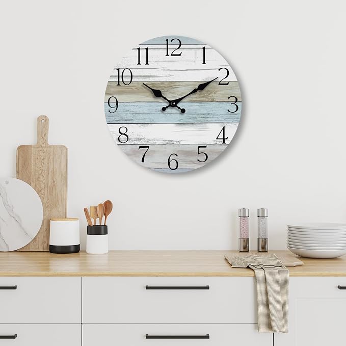 Wall Clock, 16 Inch Silent Non Ticking Wall Clocks Battery Operated, Rustic - Image 7