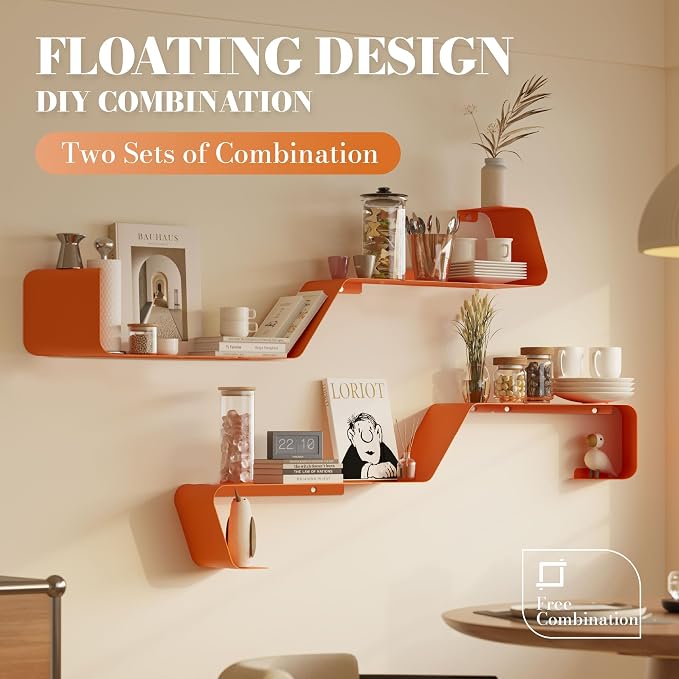 Sttoraboks Floating Wall Shelves Set of 3, Metal Mounted Shelf - Image 7