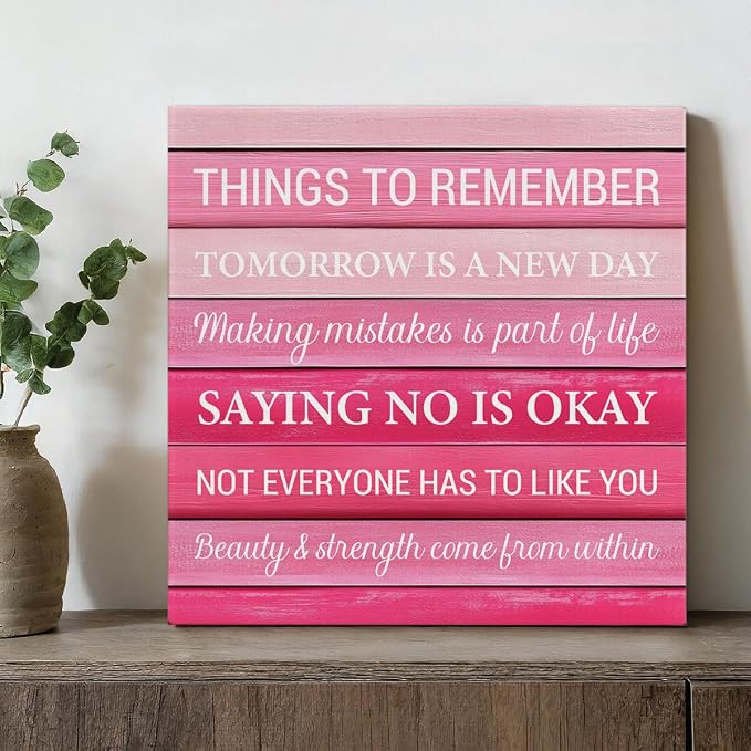 Inspirational Pink Wall Art Decor, Preppy Motivational Room Sign - Image 4