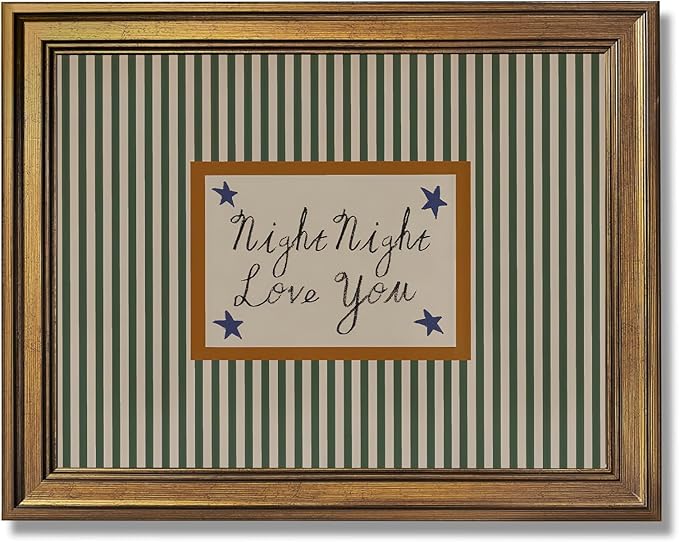 Yermidi Vintage Gold Frame Night Night Love You Wall Art Mid Century Modern by Unknown