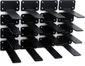16 Pack - 6 inch Black Hidden L Shelf Bracket Iron Floating Shelf Brackets by MHMYDZ