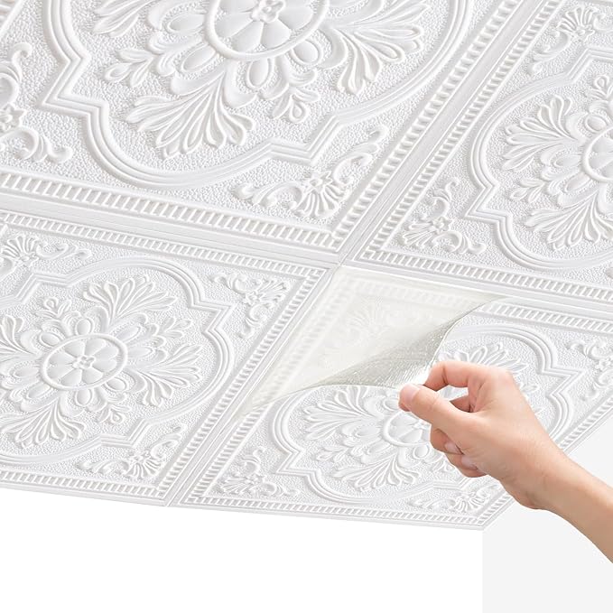 Ceiling Tiles, 3D Wall Panels Foam Peel and Stick, Covered 21 Sq.Ft by Unknown