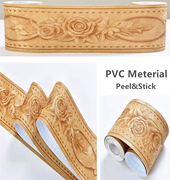 REDODECO 3D Flower Pattern Molding Peel Stick Wall Border - Image 4