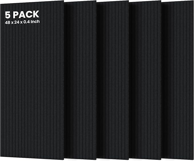 5 Pack Acoustic Panels, 47.2 x 23.6 x 0.35 Inch Sound Proof Panels by TO-TH