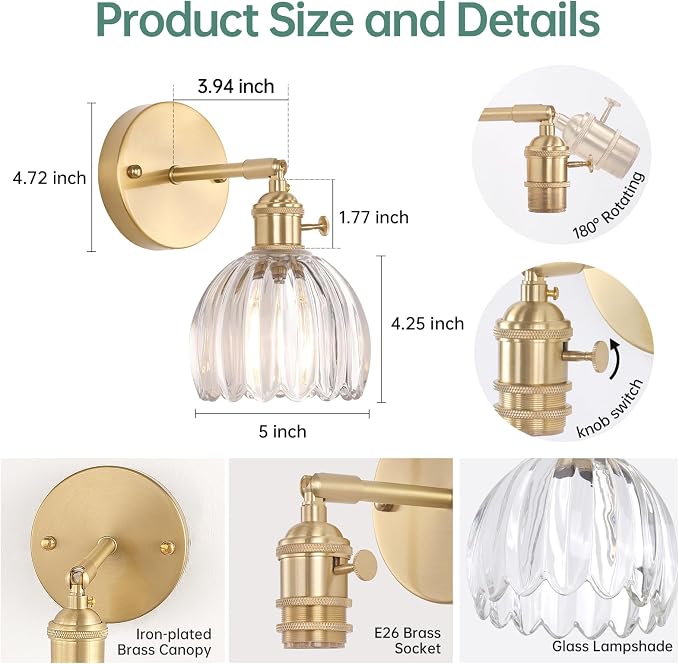 Shenmoyl Vintage Wall Sconces - Image 6