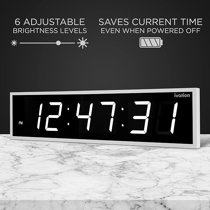 Ivation Oversized 24" Large Digital LED Clock | Big Digital Clock - Image 4
