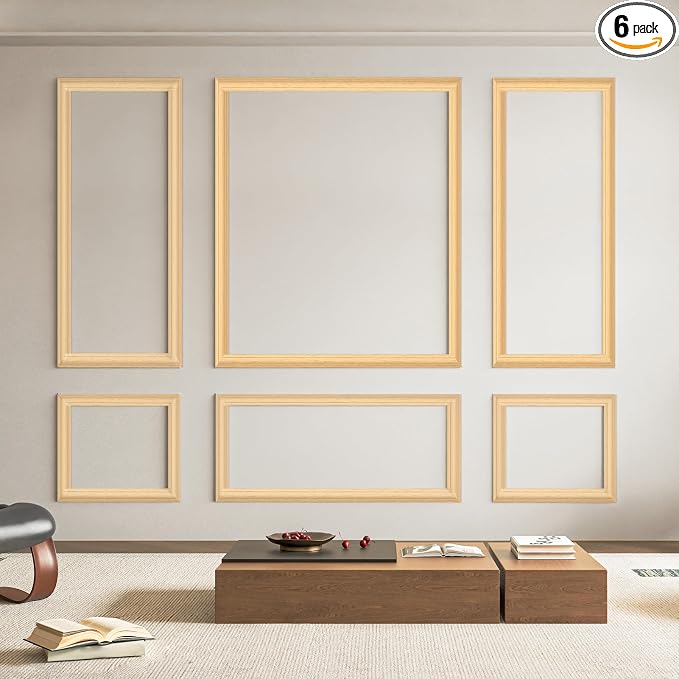 Art3d Pre-Cut Wall Molding Set of 6 pcs, Ready-to-Assemble Wainscoting Panels by Art3d