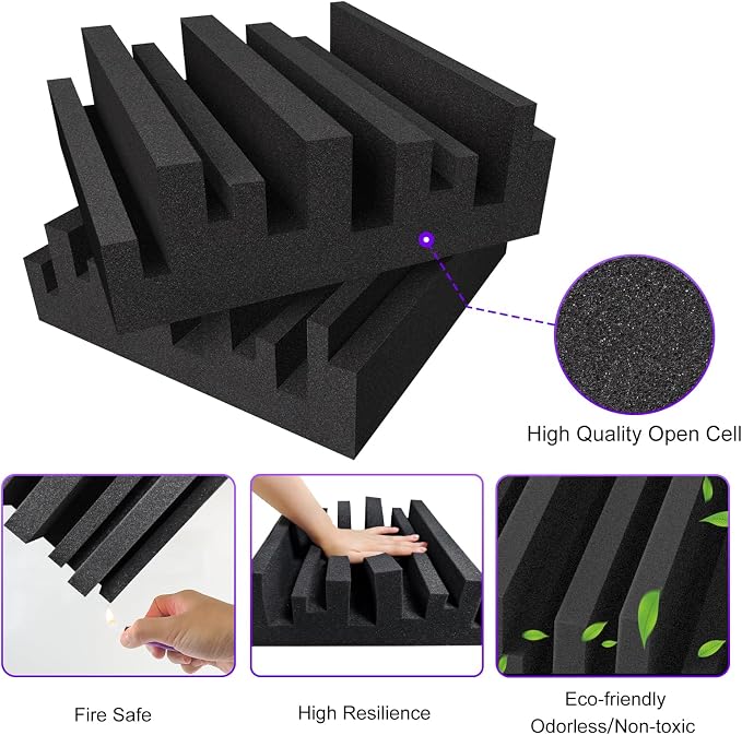 TroyStudio Thick Acoustic Foam Panels, Dense Soundproof Padding Tile, Recording - Image 4