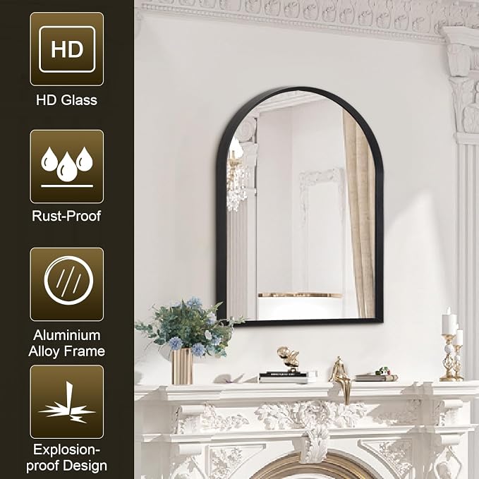 Arch Bathroom Mirror, Wall Mounted Mirror, Living Room 20"x16" - Image 6