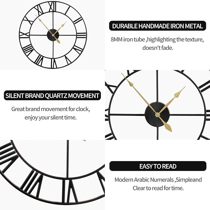 LEIKE 80CM Extra Large Wall Clock - Image 3