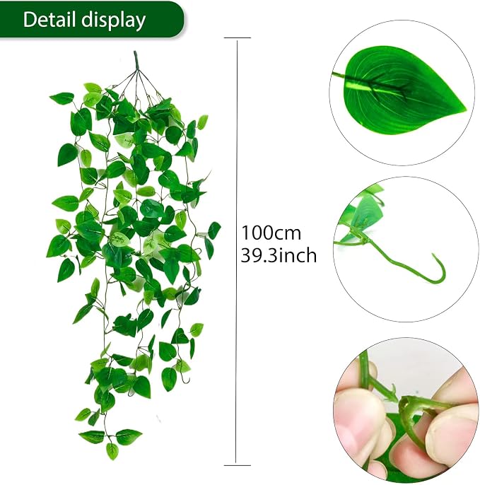 Fake Hanging Plants Vinesfor Room Decor, Artificial Ivy Greenery Garlands - Image 2