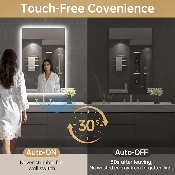 LOVESPEJO 24"x36" Backlit Mirror Bathroom, LED Bathroom Mirror - Image 2