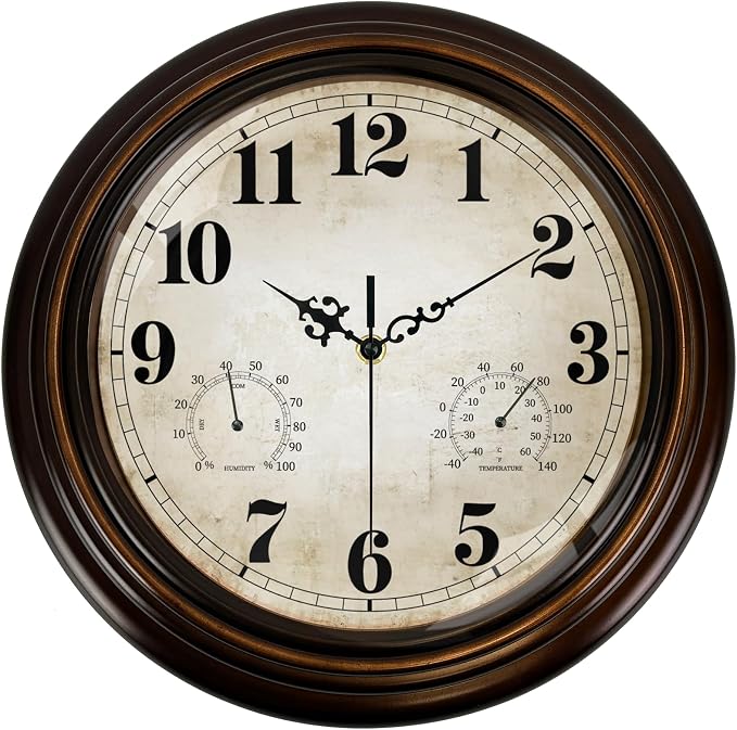 Vintage Wall Clock 13 Inch Quartz Silent Non-Ticking Analog Clock by Comfytune