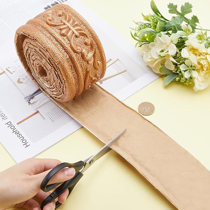 CRASPIRE 82.5 x 3 Inch Brown Crown Molding Peel and Stick Self Adhesive - Image 3