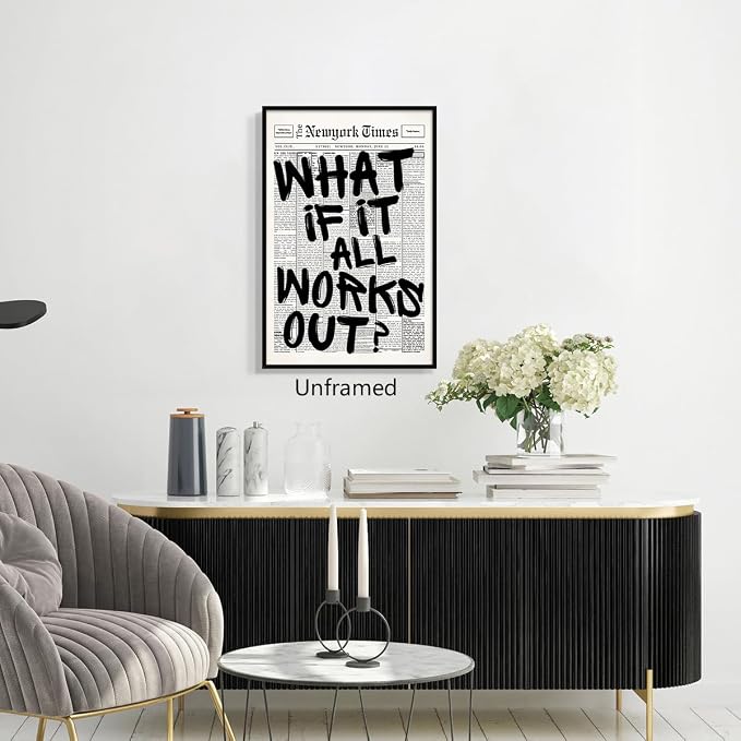 What If It All Works Out Canvas Wall Art, Positive Affirmations Wall Decor - Image 4