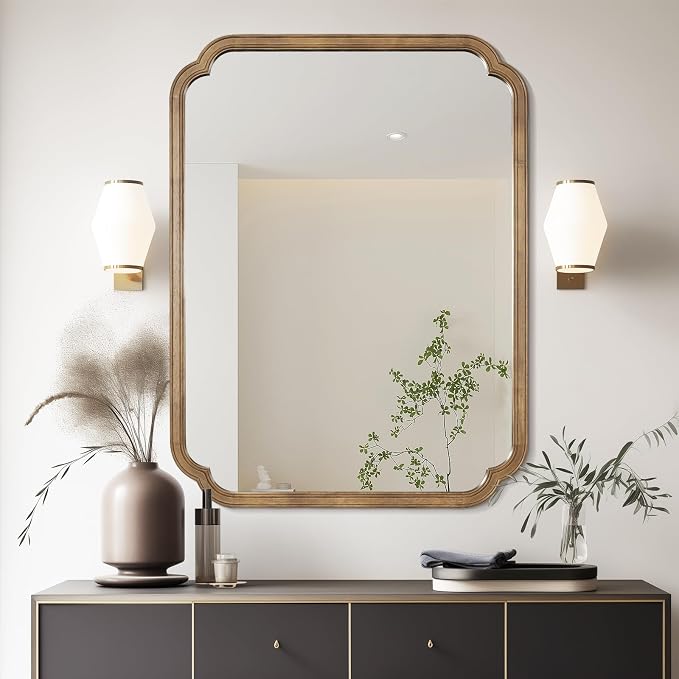WallBeyond 30" x 40" Rounded Corner Arch Wall Mirror - Image 3