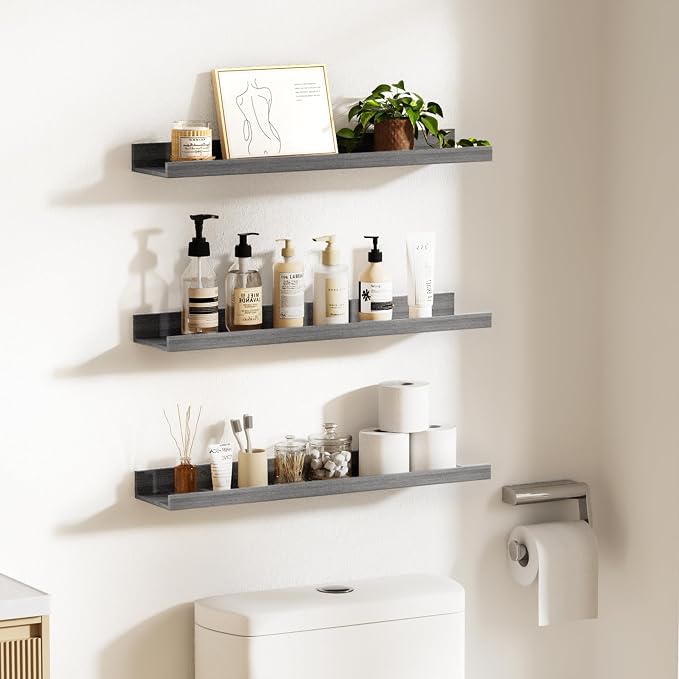 upsimples Floating Shelves for Wall, 23.6 Inch Shelves for Decor Storage Set of - Image 7