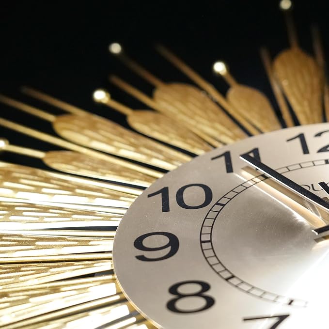 Large Wall Clock, 27inch Gold Wall Clock Non-Ticking Mid Century Wall Clocks - Image 4