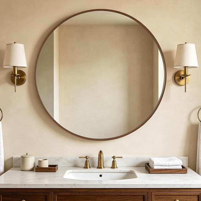 WallBeyond Round Wood Mirror by WallBeyond