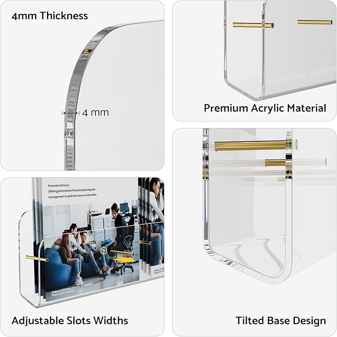 HIIMIEI Brochure Holder Wall Mount: 2-Pack Acrylic Modular Flyer, Pamphlet - Image 6