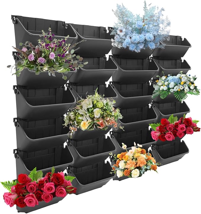24 Pack Vertical Garden Planter, 13 inch Wall Mounted Planter - Image 2