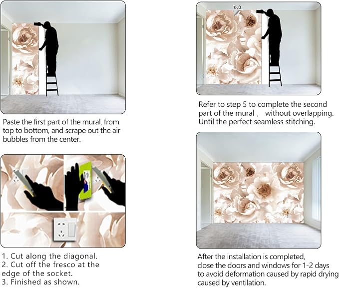 Floral wallpeper for Girls Bedroom Modern Flower Living Room wall Mural - Image 6