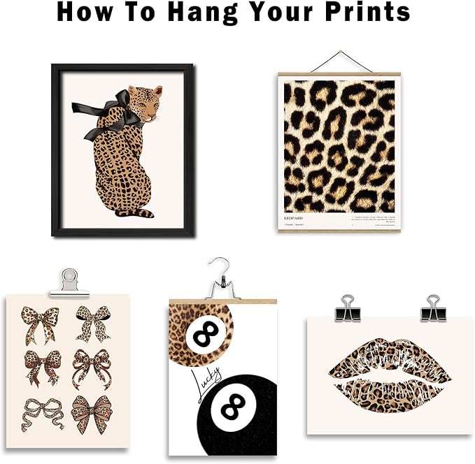 ANERZA 16 PCS Stockholm Style Room Decor, Cheetah Print Leopard Gallery Wall - Image 4