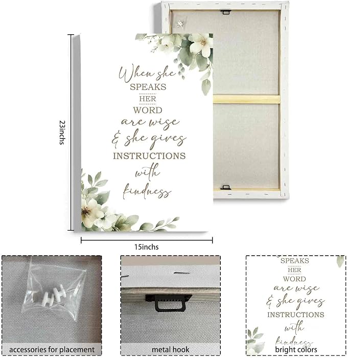 HIWX Christian Wall Decor, Sage Green Botanical Bible Verses Framed Canvas - Image 8