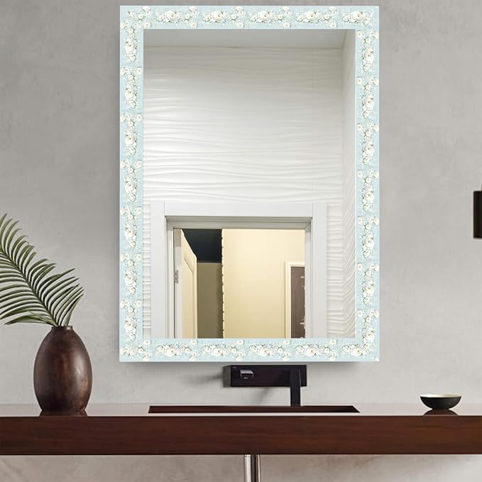 3D Floral Blue Wallpaper Border White Peony Peel and Stick Wall Border Self - Image 5