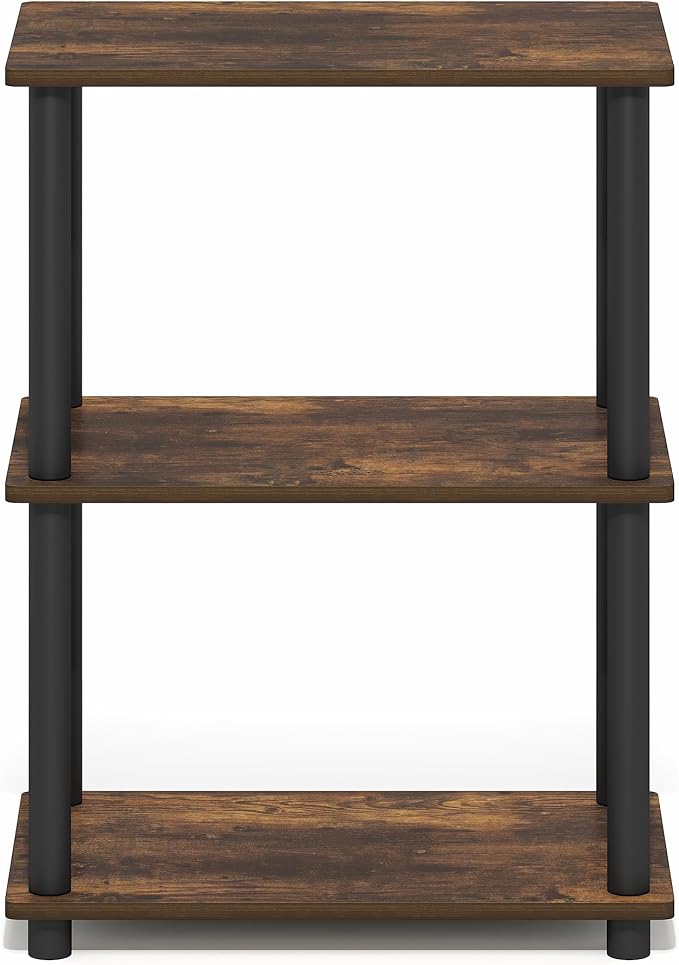 Furinno Turn-N-Tube Storage Shelves, 3-Tier Open Frame Book Shelf, Standing - Image 8