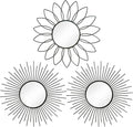 3 Pack Metal Mirrors for Wall Sunburst Wall Mirrors Home Décor Decorative by Uaussi