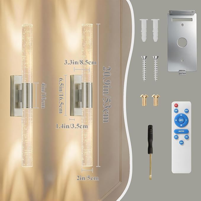 camuucci Battery Operated Wall Sconces Set of 2 Rechargeable Battery Powered - Image 4