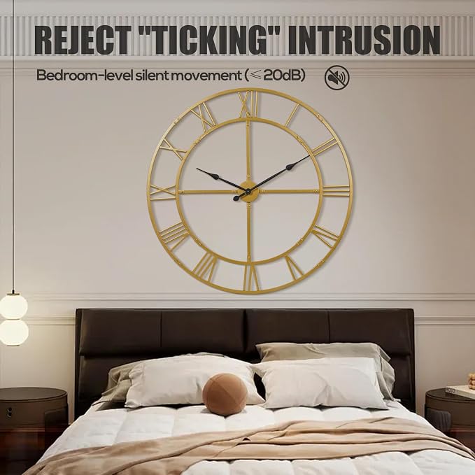 40 Inch Large Wall Clock for Living Room Decor – Easy-Assembly Silent - Image 4