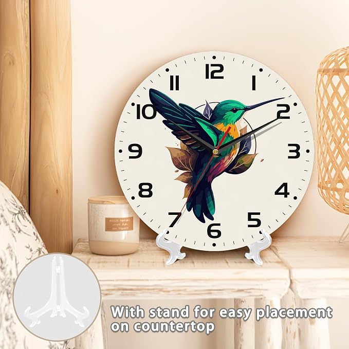 Flaying Hummingbird Bird Wall Clock Silent Non-Ticking Battery Operated Clock - Image 5