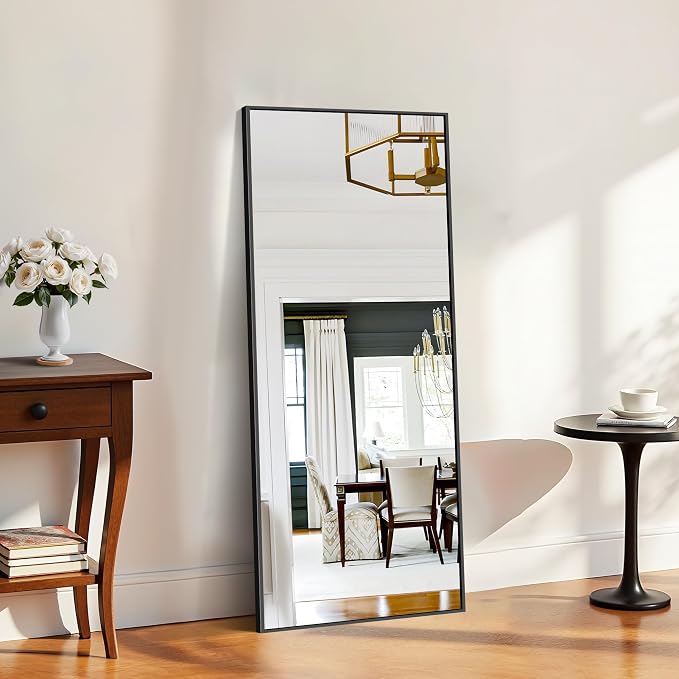 KOCUUY Black Bathroom Mirrors, Oversized Wall Mirror Black Metal Framed Decor - Image 6