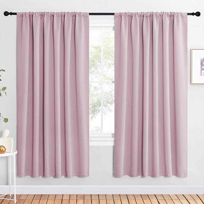 NICETOWN 2 Panels Blackout Curtains, Rod Pocket Window Curtains Room Darkning by NICETOWN