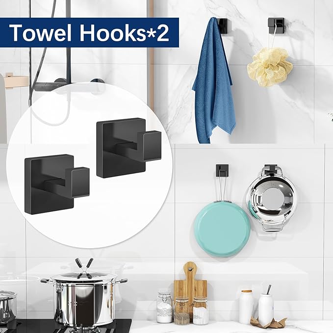 Gypie 5-Piece Bathroom Hardware Accessories Set, Towel Racks - Image 6
