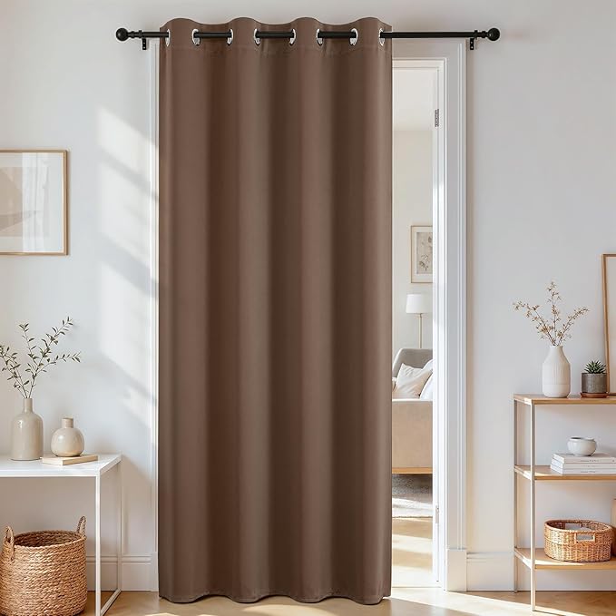 Joydeco Blackout Door Curtain for Doorway Privacy 78 Inches Long, Grommet by JOYDECO