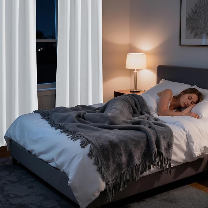 RYB HOME Bedroom Blackout Curtains 72 inches Long, 100% Blackout Thermal - Image 5