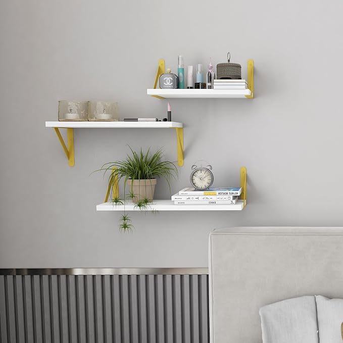 YGEOMER White Shelves for Wall, Different Sizes Wall Floating Shelves for - Image 6
