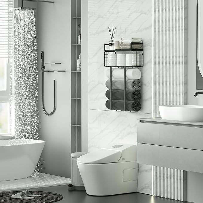 Xstydes Towel Racks for Bathroom, Metal Towel Holder - Image 2