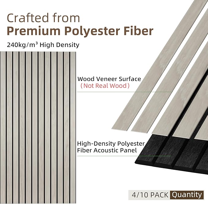 TO-TH Wood-Look Acoustic Wall Panels, 10 Pack 47.2” x 23.6” Acoustic Panels - Image 2