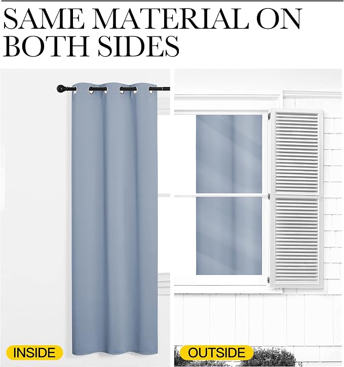 NICETOWN Vintage Blue Blackout Curtains 84 inches Length - Image 5