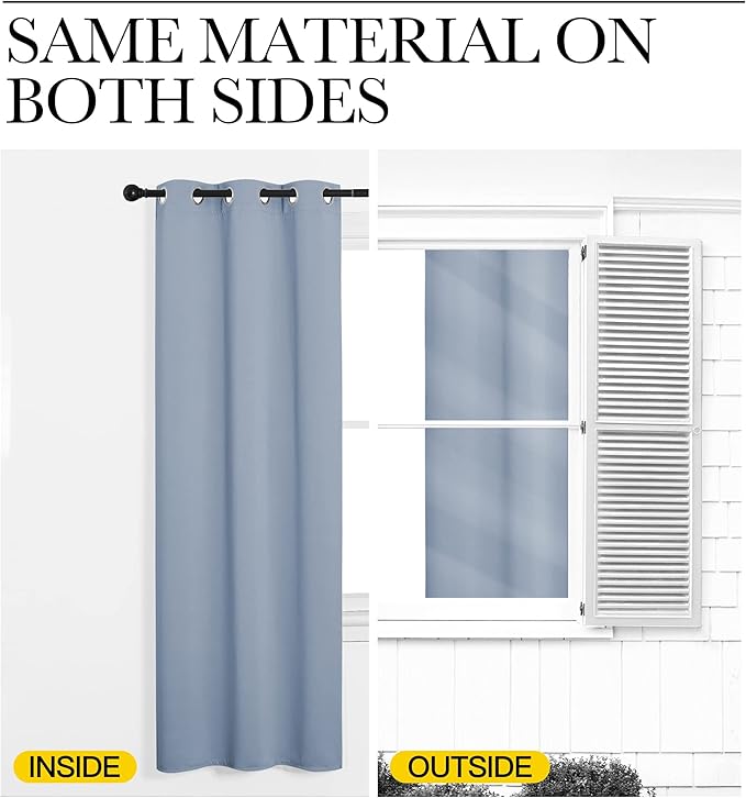 NICETOWN Vintage Blue Blackout Curtains 78 inches Length - Image 5